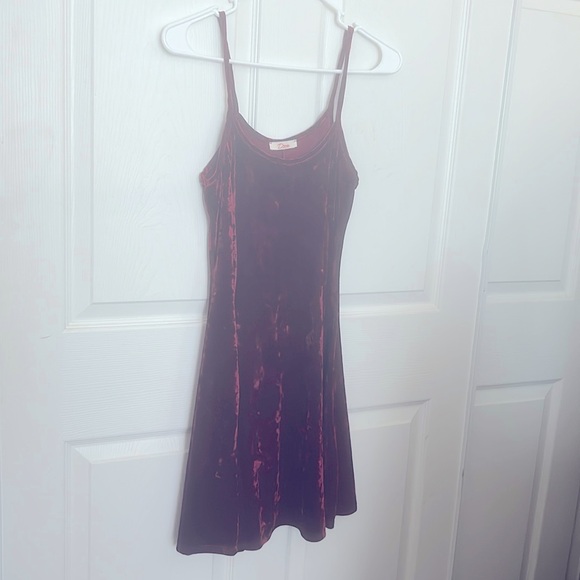 Velvet cocktail dress, burgundy red, size , - Picture 1 of 4